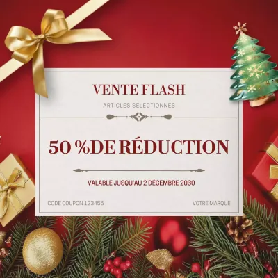 Publication promotionnelle rouge élégante pour les fêtes