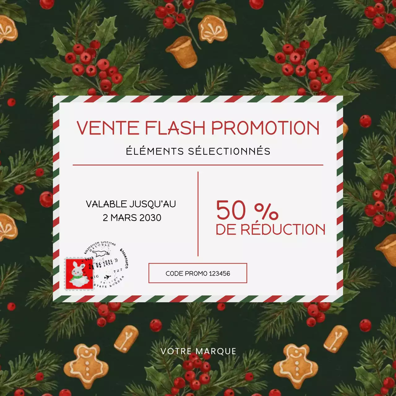 Publicité pour les soldes vertes du festival