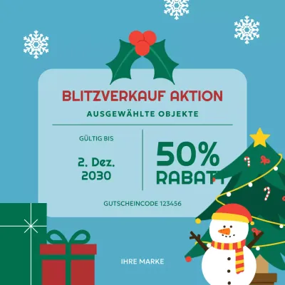 Gelbe festliche Weihnachtsaktion