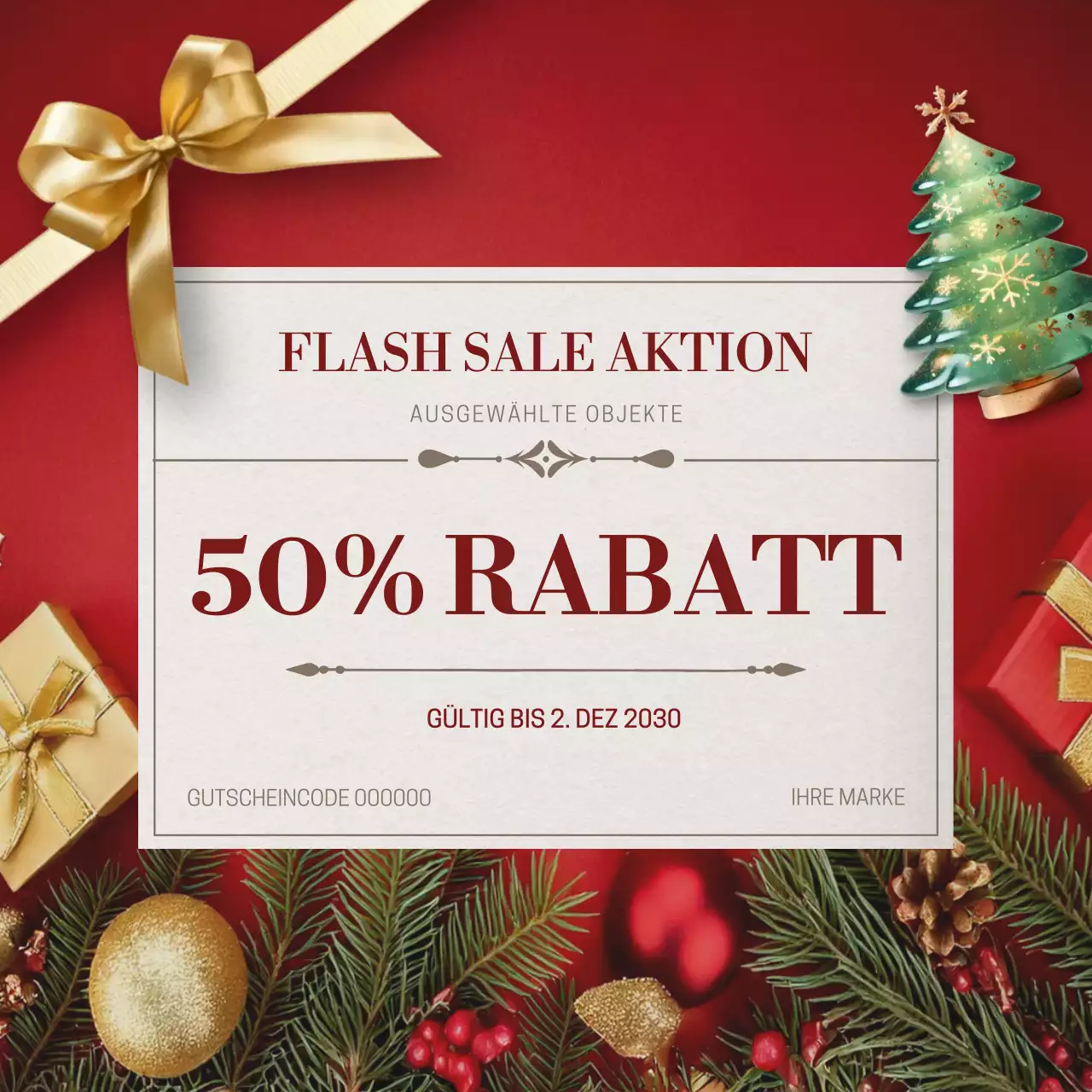 Roter eleganter Urlaubs-Werbebeitrag