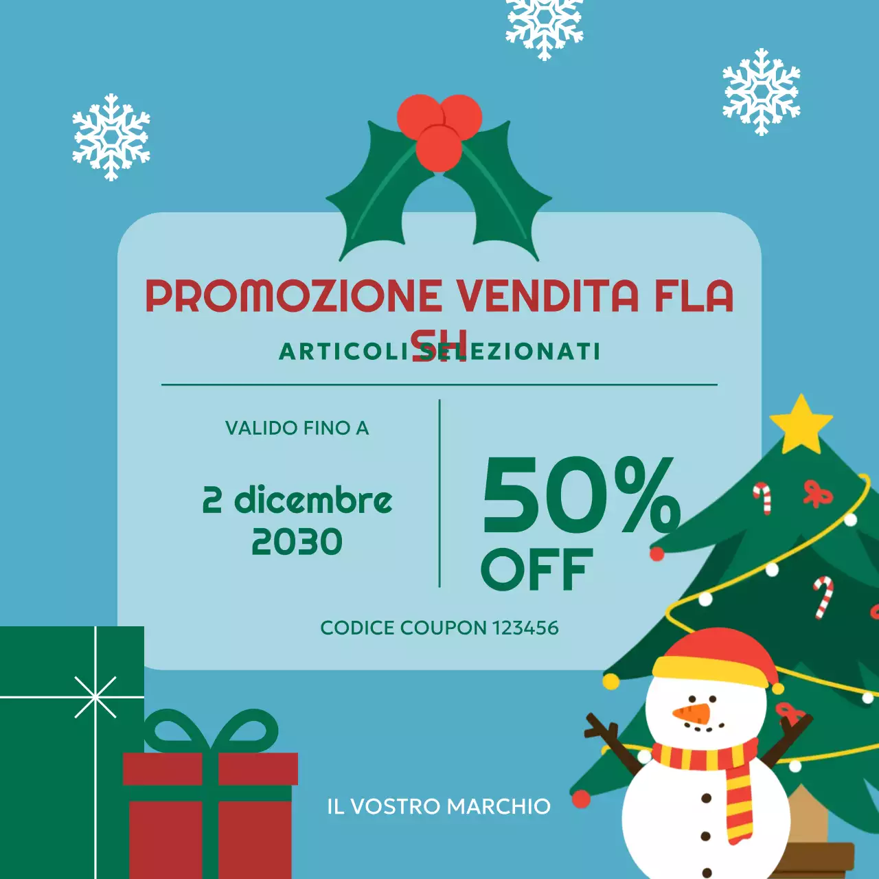 Promozione festiva di Natale gialla