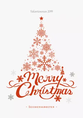 Rode eenvoudige kerstkaart