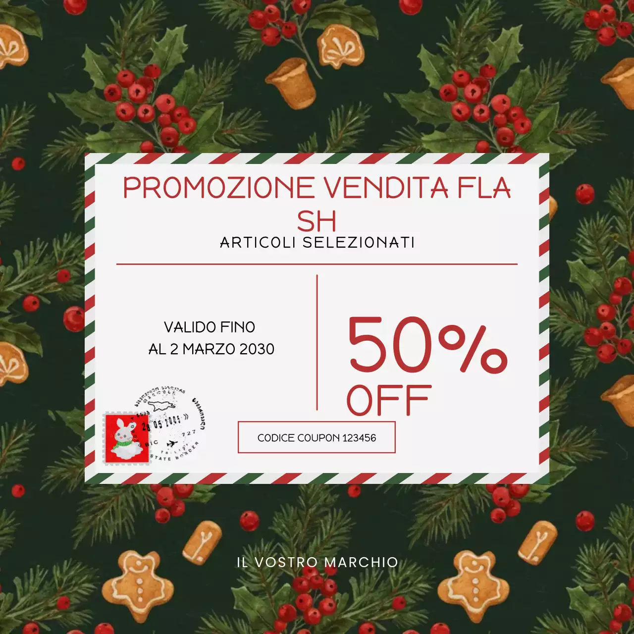 Annuncio pubblicitario per la vendita festiva verde