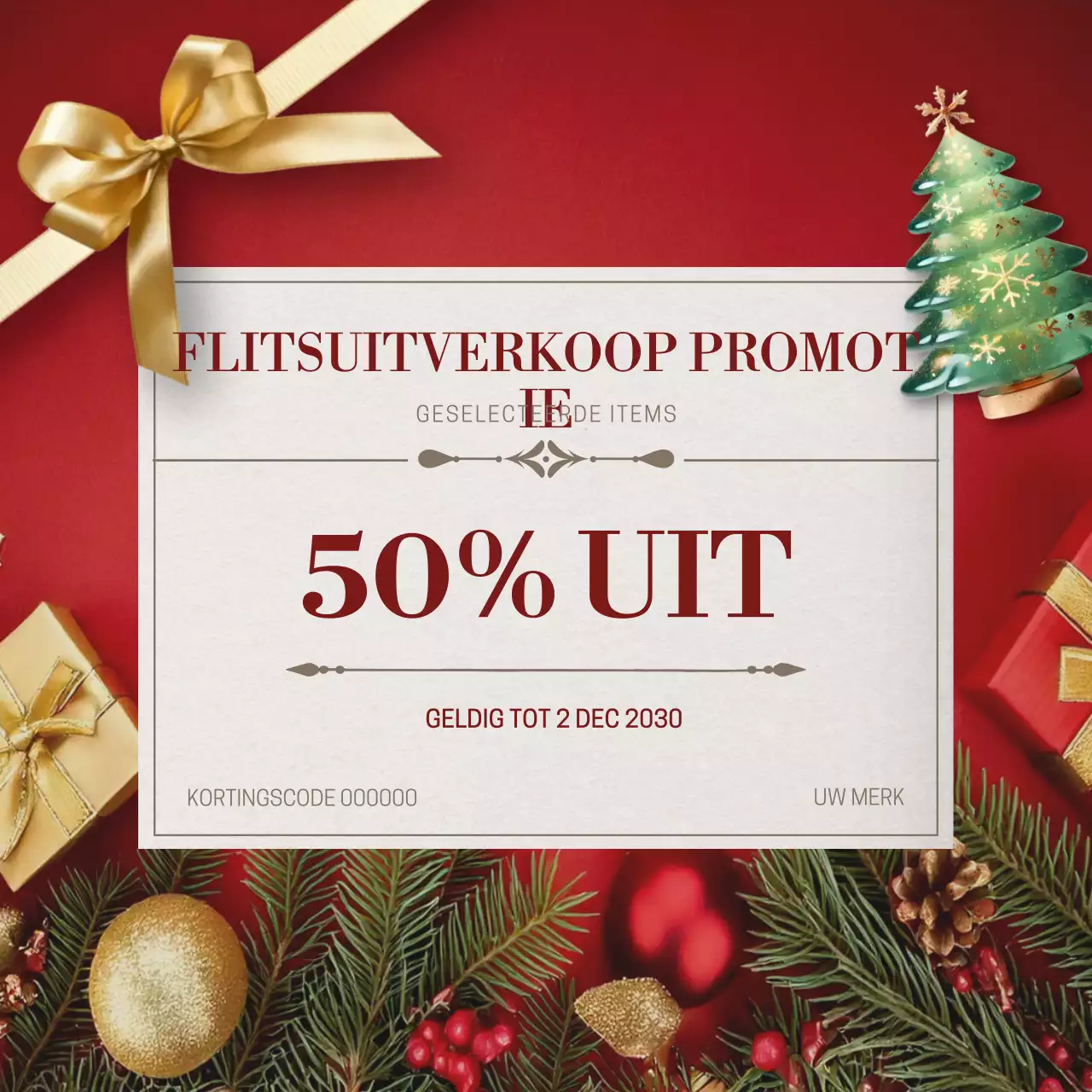 Rode elegante vakantie promotiepost