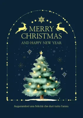 Cartolina di Natale classica blu navy