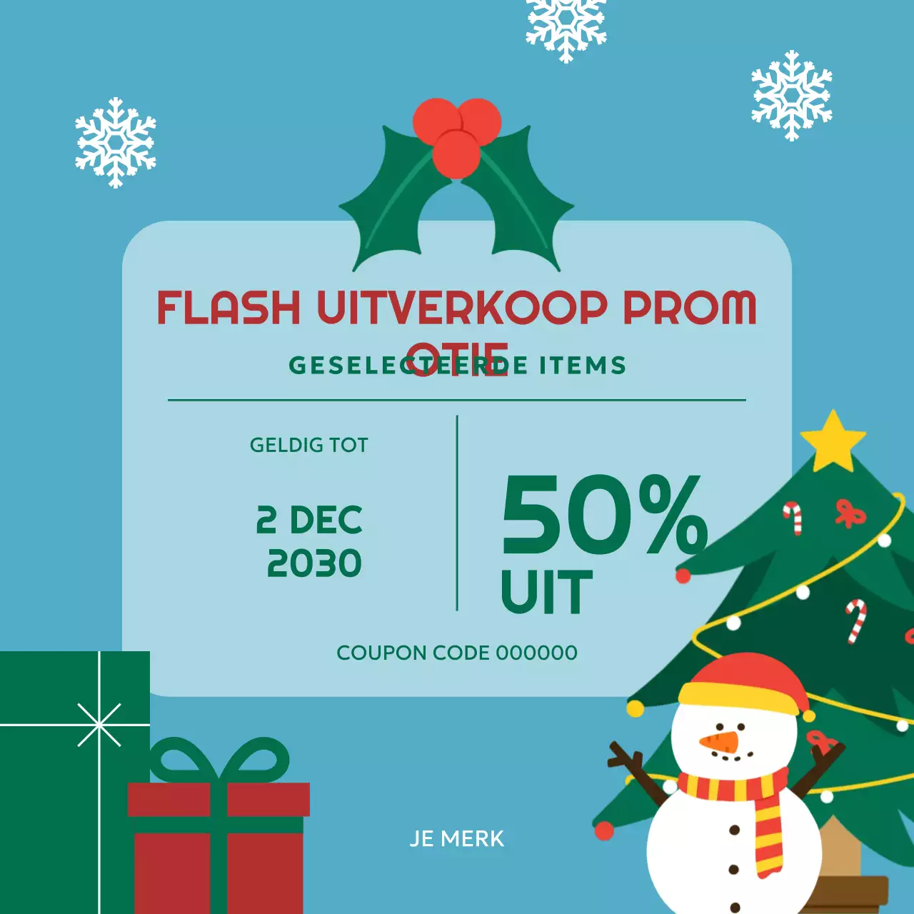 Gele feestelijke kerstuitverkoopactie