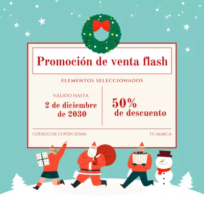 Publicación de promoción de la venta festiva verde