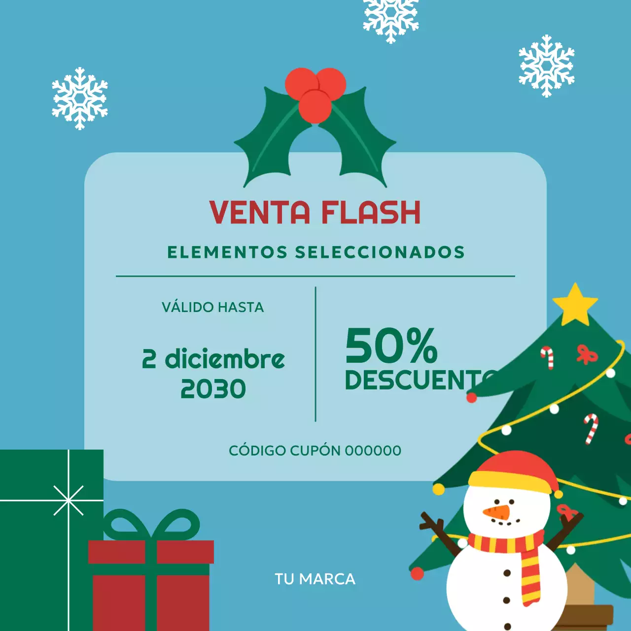 Promoción navideña festiva amarilla