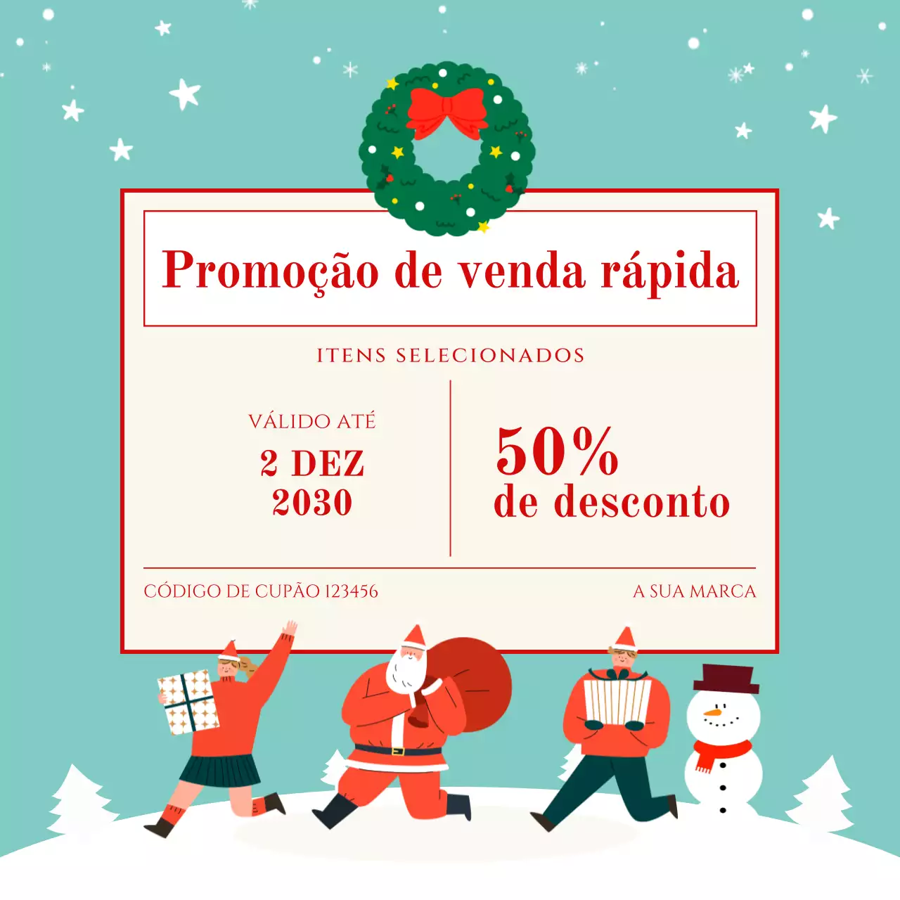Postagem promocional de venda festiva verde