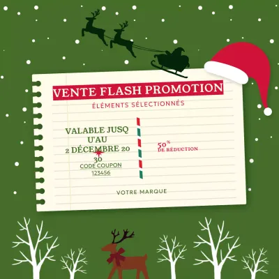 Promotion des soldes vertes pour les fêtes