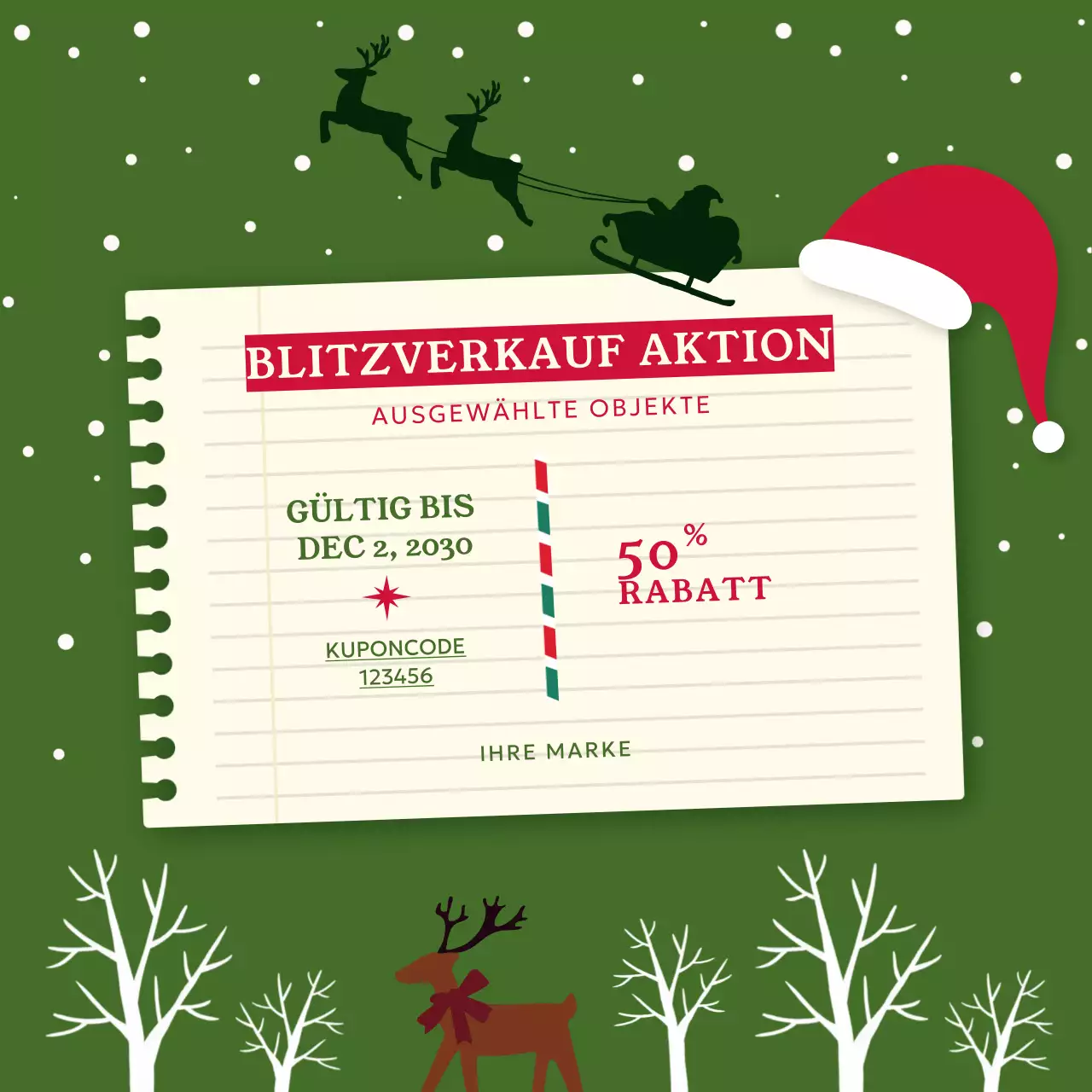 Grüne Festtags-Verkaufsaktion