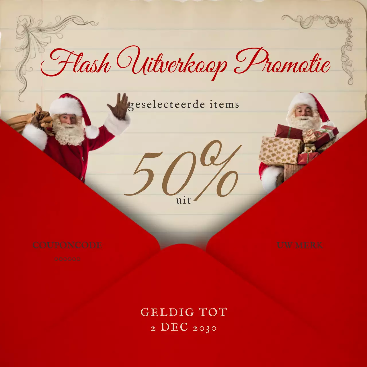 Rode moderne uitverkoop advertentiepost