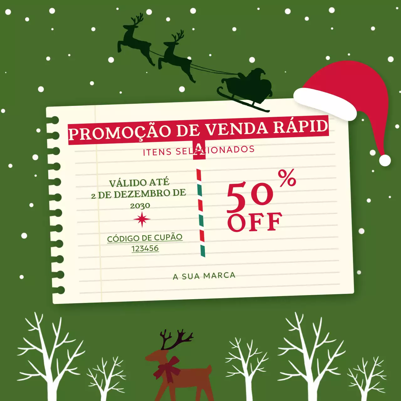 Postagem promocional de venda festiva verde