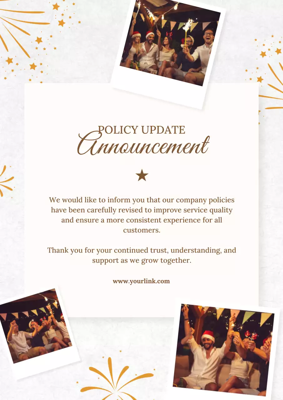 Beige Elegant Policy Announcement Poster