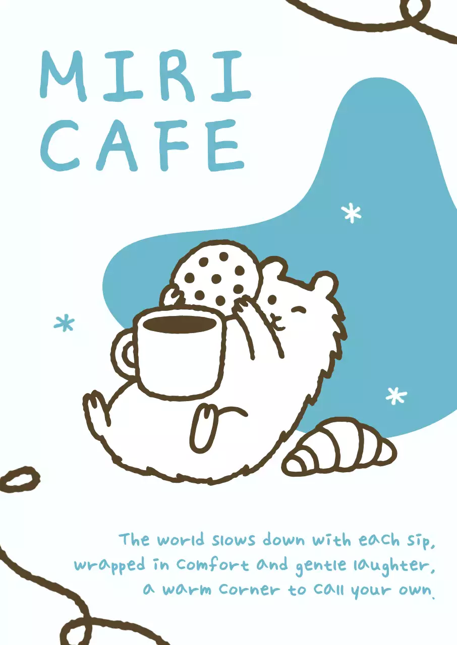 하늘색 아기자기한 카페 홍보