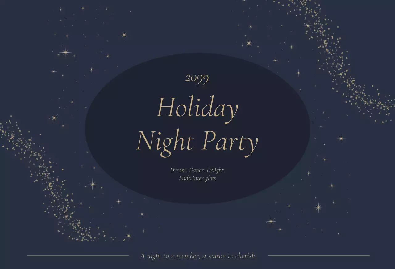 남색 우아한 파티 초대장