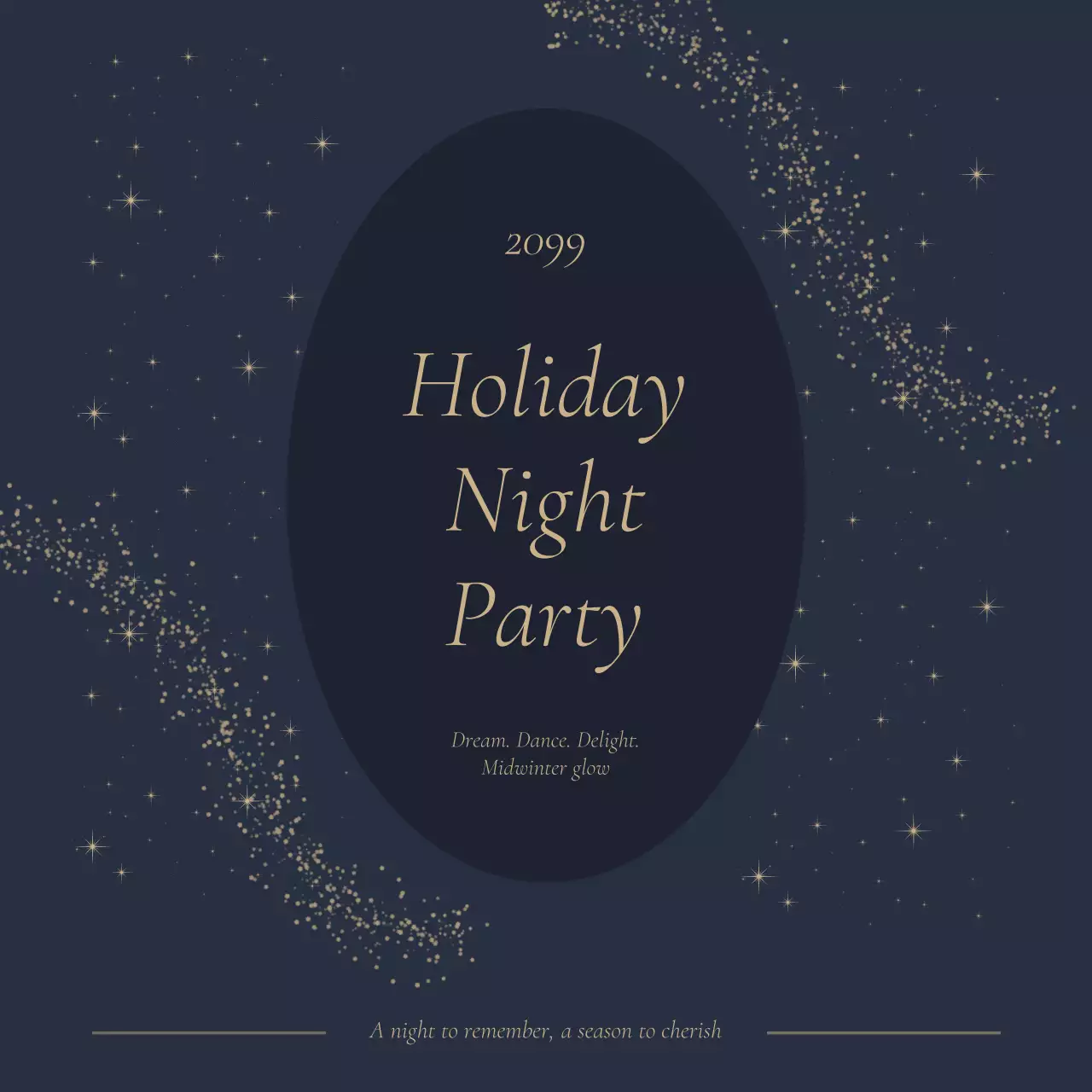 남색 우아한 파티 초대장