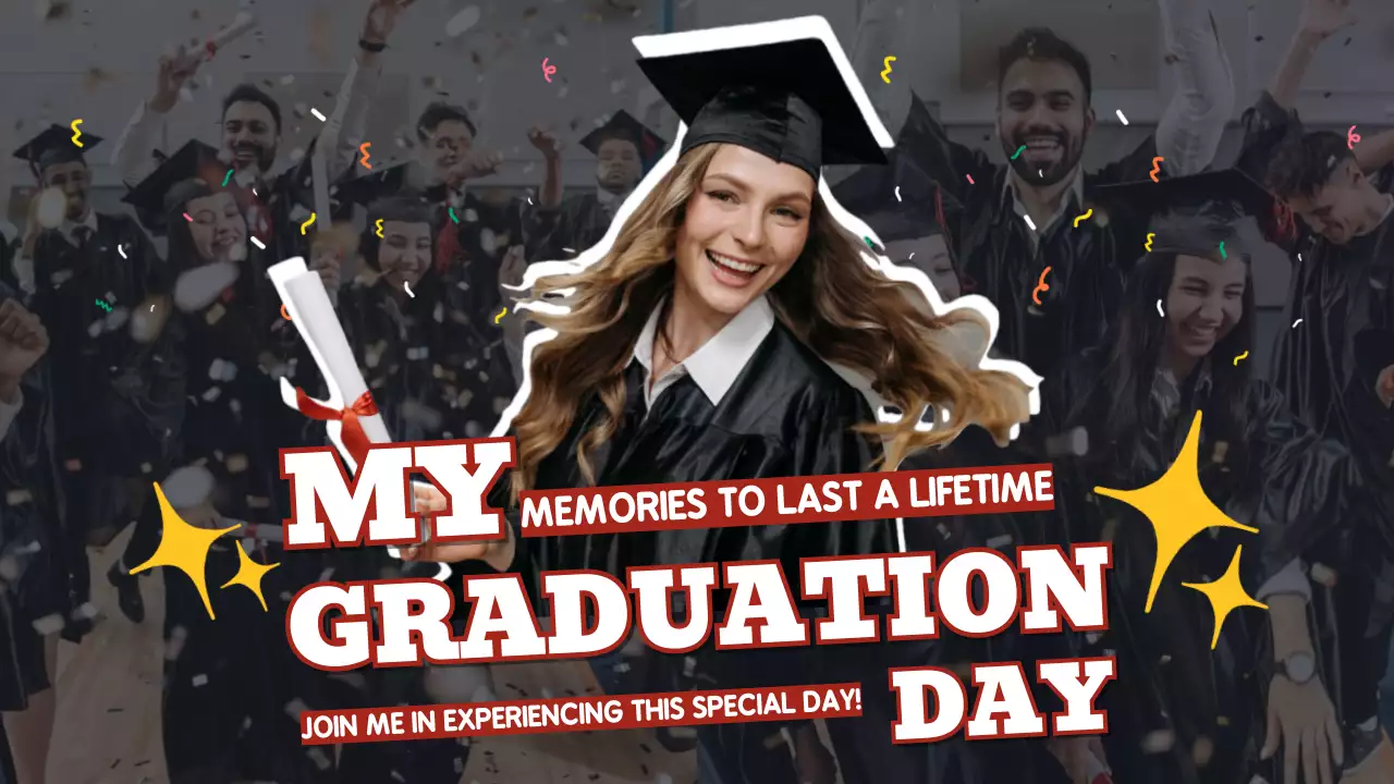Black Modern Graduation Invitation YouTube Thumbnail