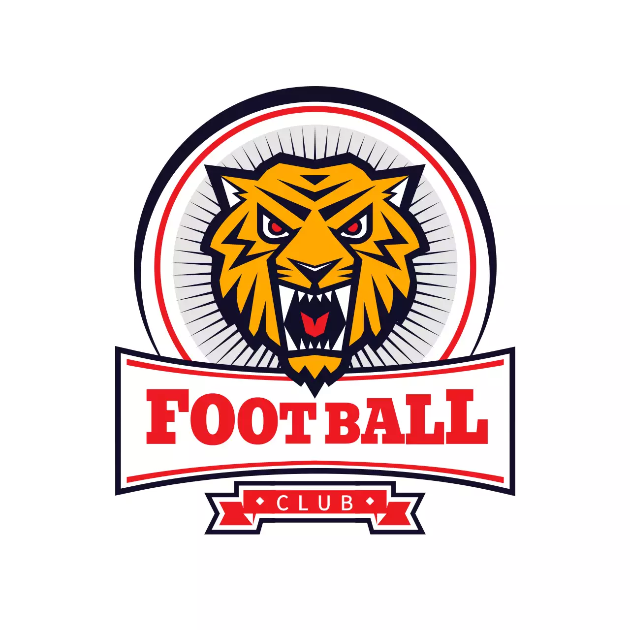 赤 クール フットボール ロゴ