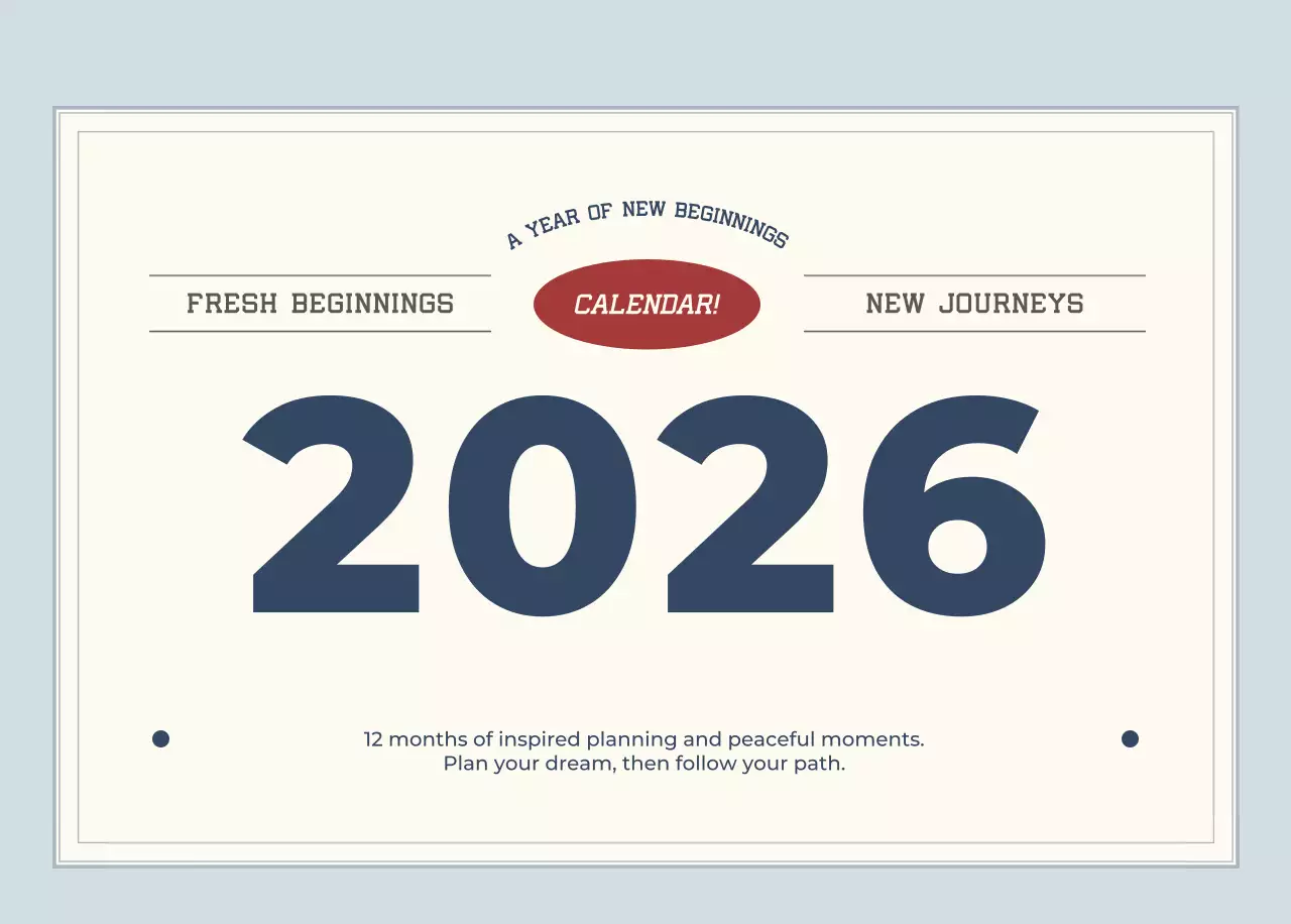 흰색 심플 새해 캘린더