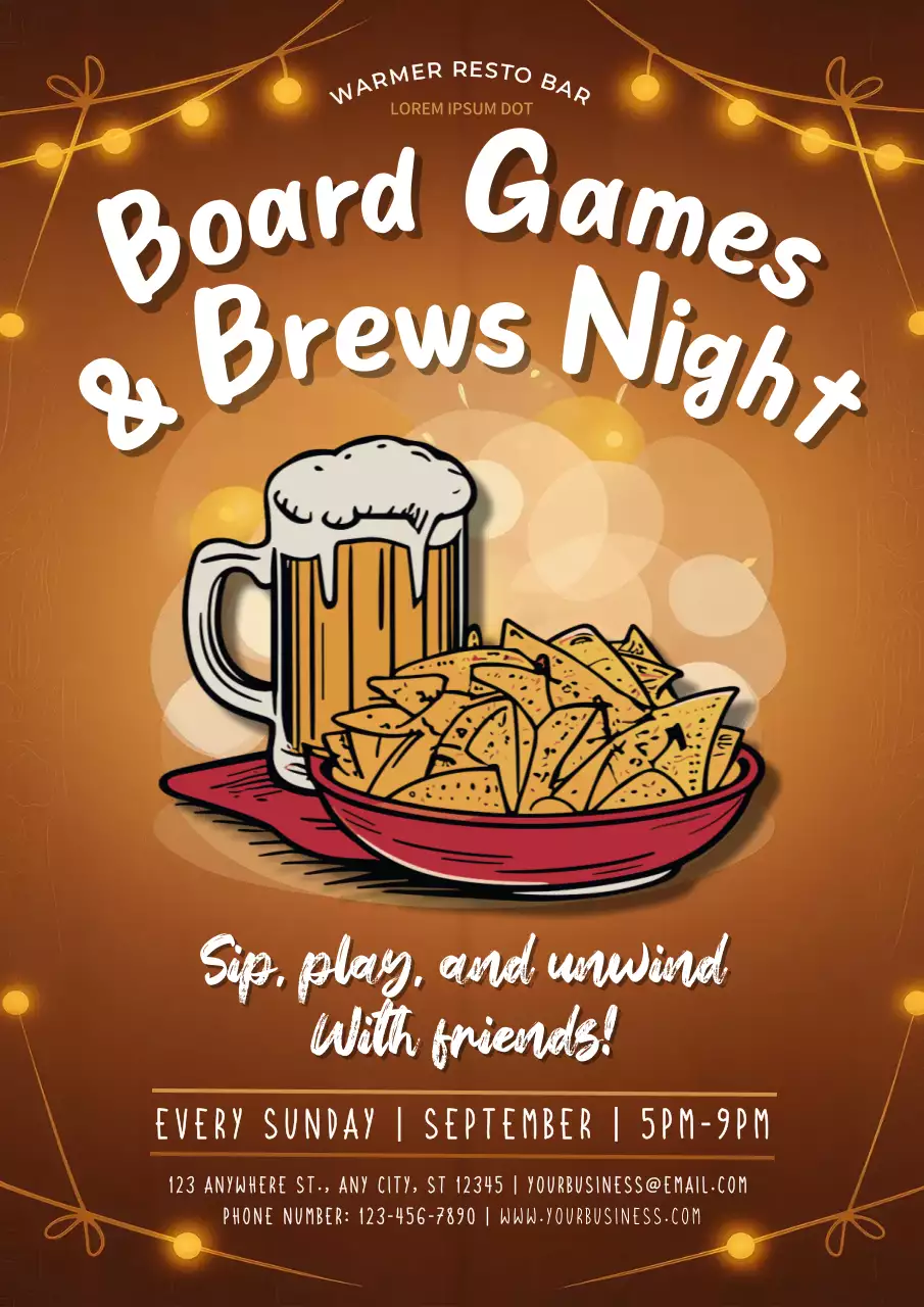 Orange Retro Bar Promotion Poster