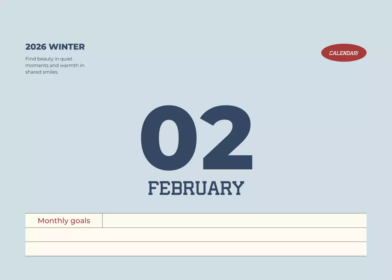 흰색 심플 새해 캘린더