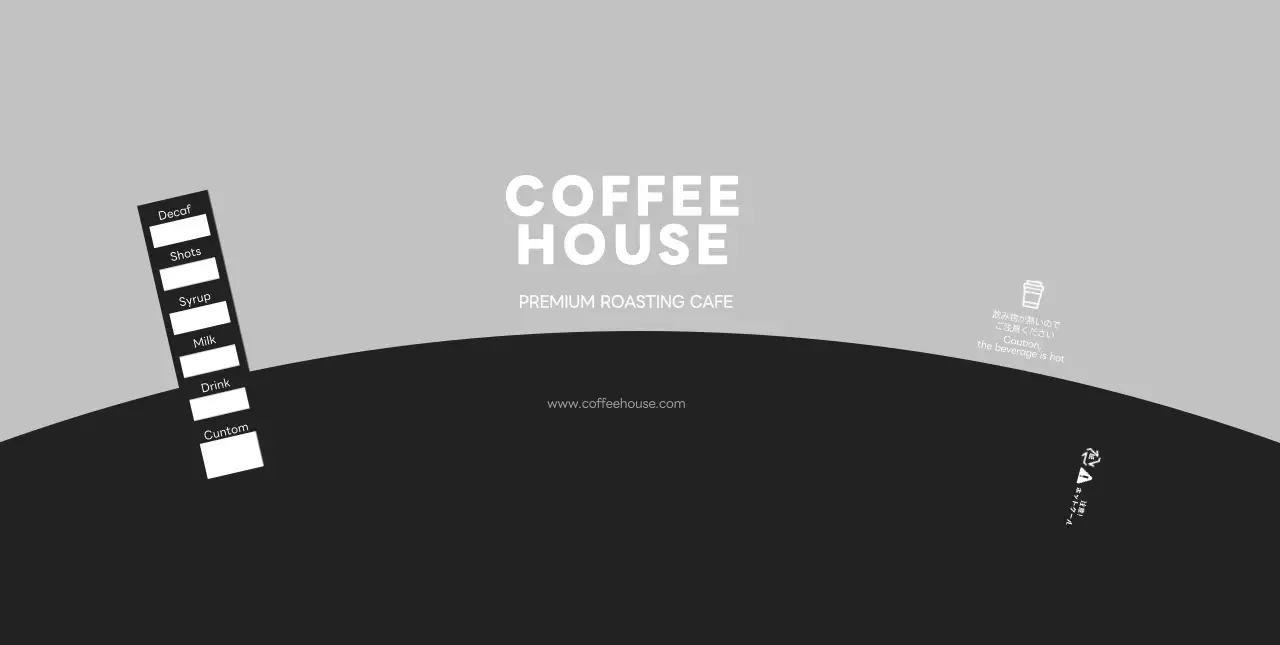 グレー モダン カフェ ラベル