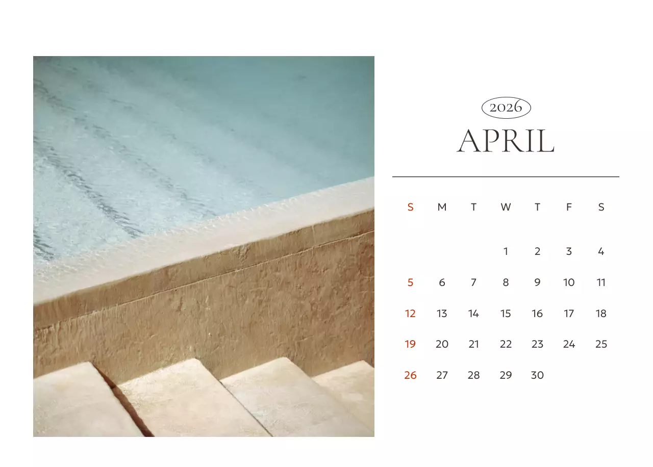 흰색 미니멀 연간 계획 달력