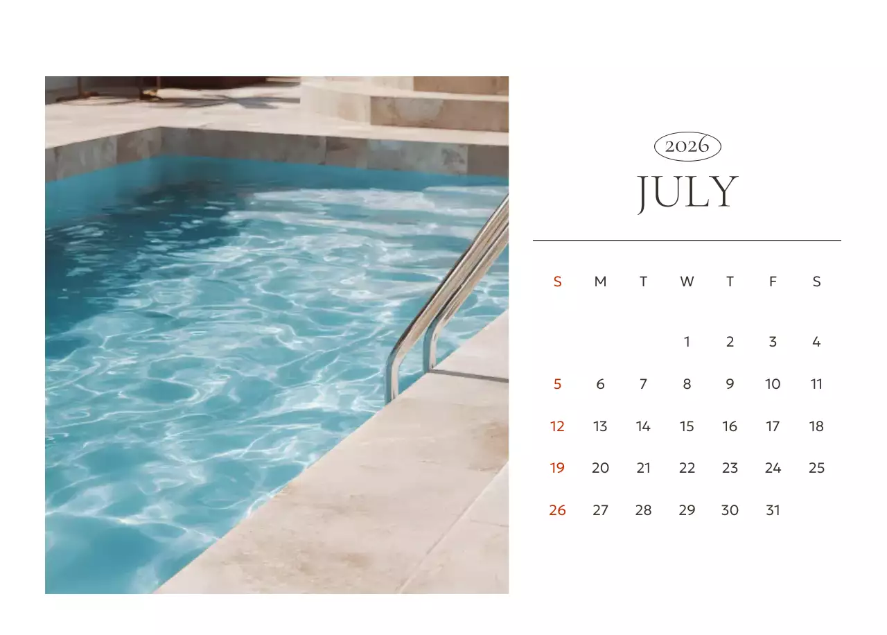 흰색 미니멀 연간 계획 달력