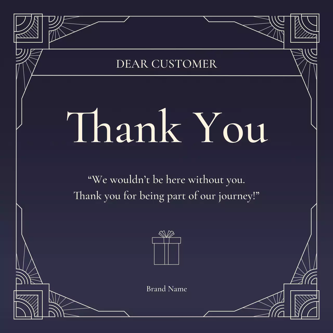 Blue and Beige Deco Art New Year Greeting Social Media Square