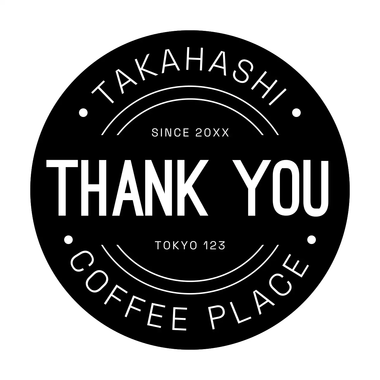 黒 シンプル コーヒー シール テキスト