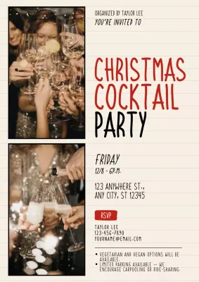 Christmas Cocktail Party Invitation Web Poster