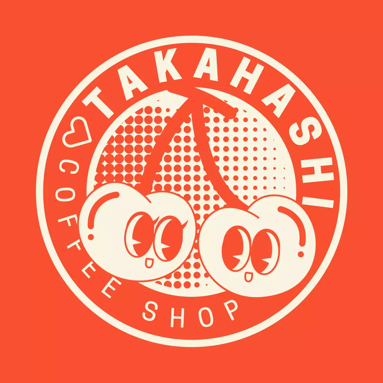 オレンジ ポップ コーヒー ロゴ キャラクター