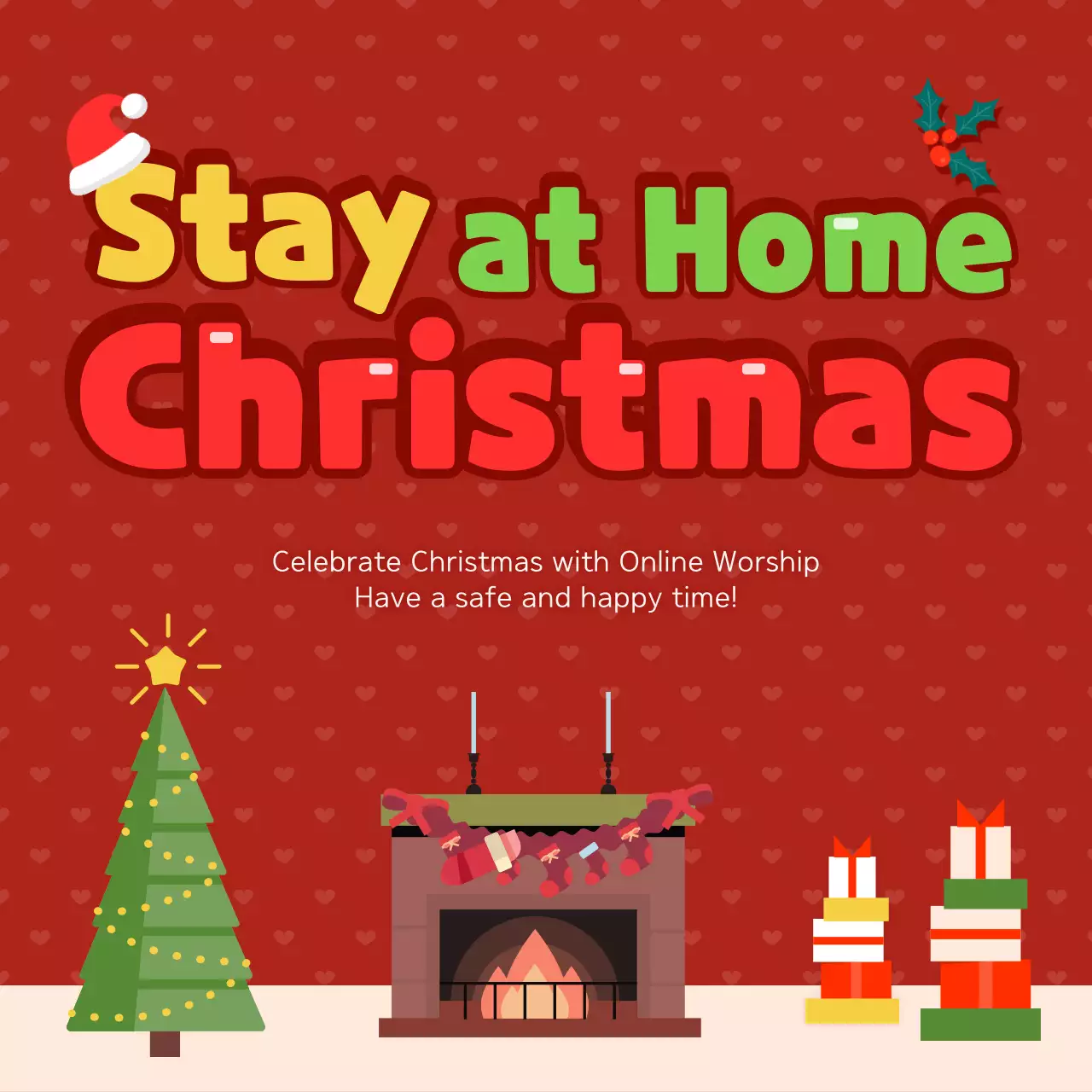 Red Traditional Christmas Promotion Social Media Post