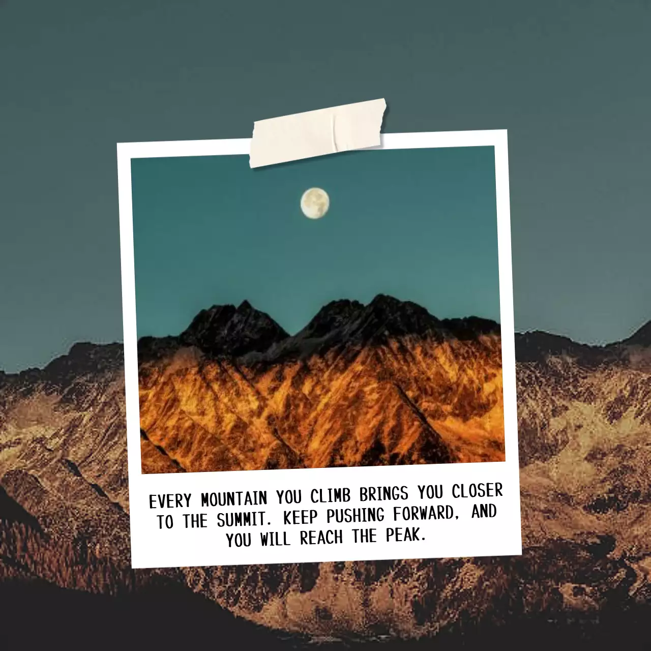 Orange Rustic Motivation Poster Social Media Post