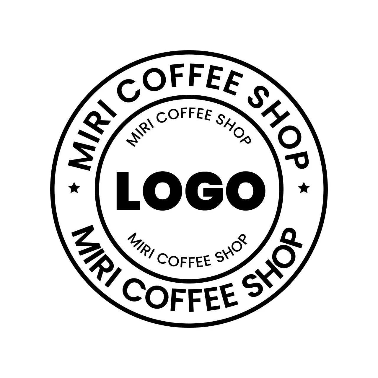 白黒 シンプル カフェ ロゴ テキスト