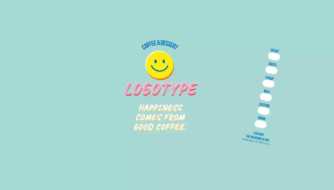 水色 ポップ コーヒー スリーブ