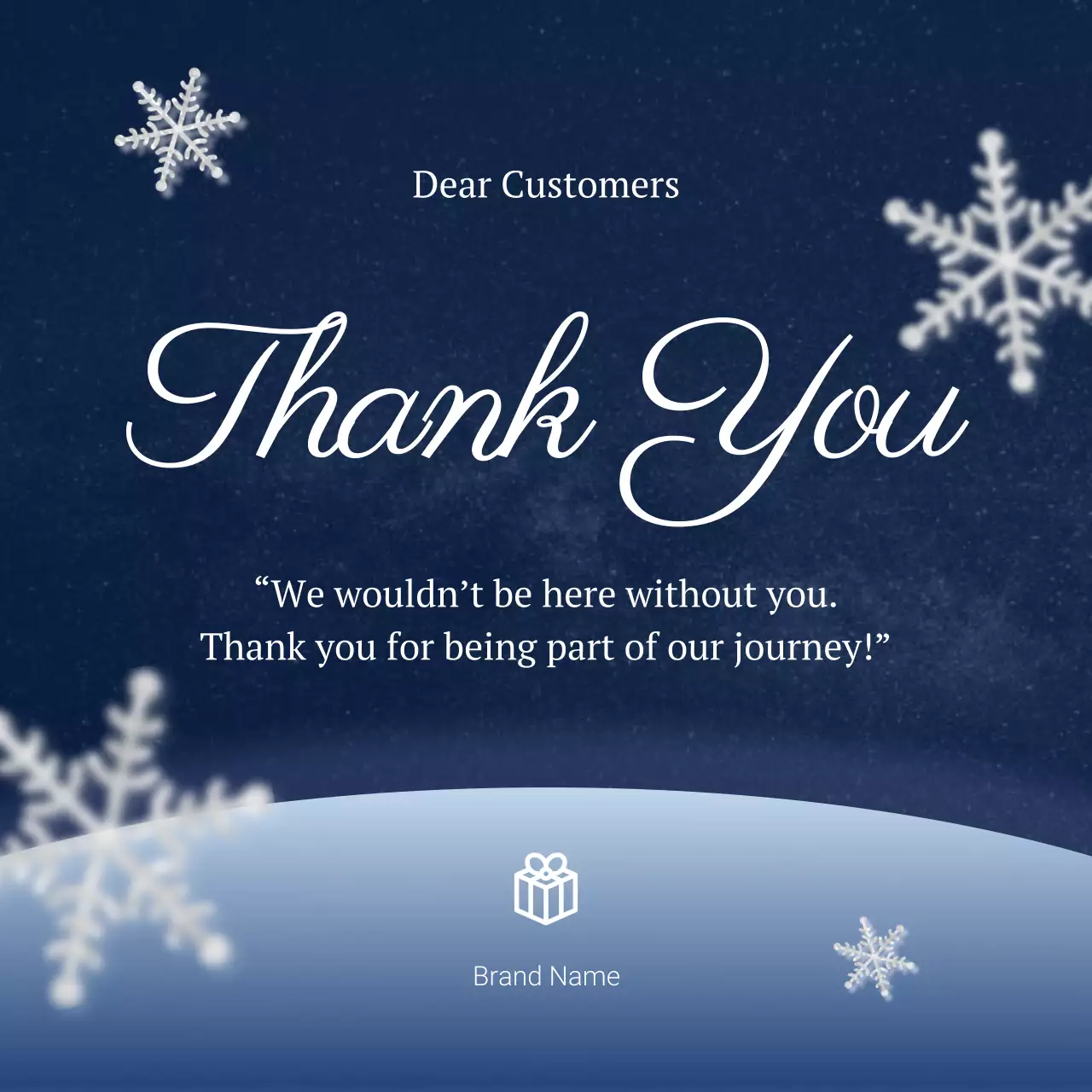 Blue and White Classic Minimalist New Year Greeting Social Media Square