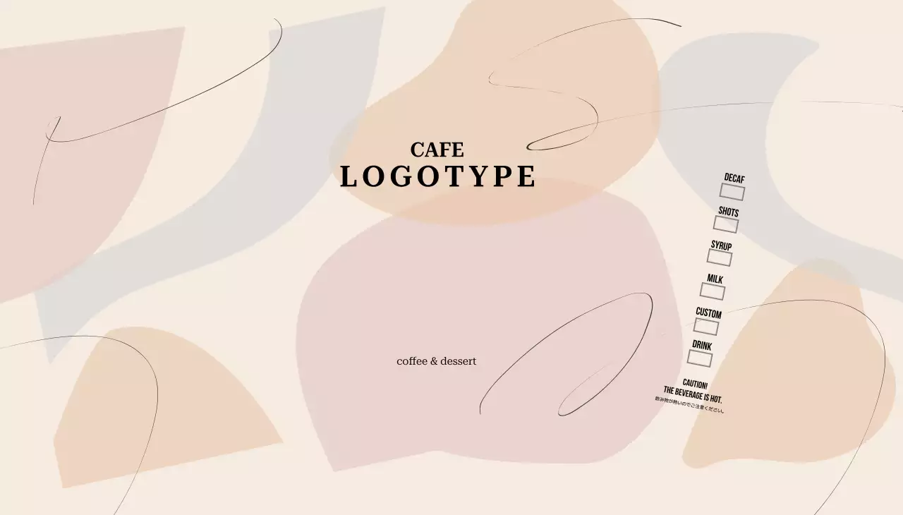 ベージュ モダン カフェ メニュー