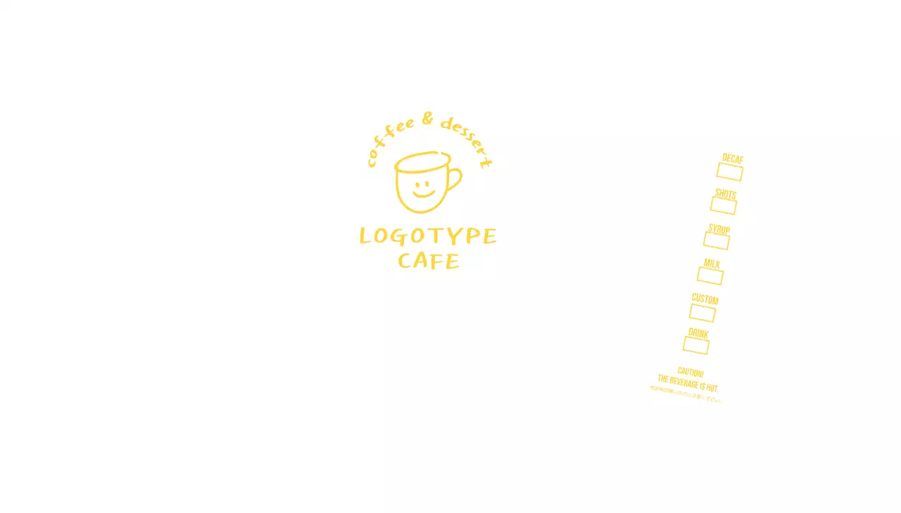 白 シンプル カフェ ロゴ