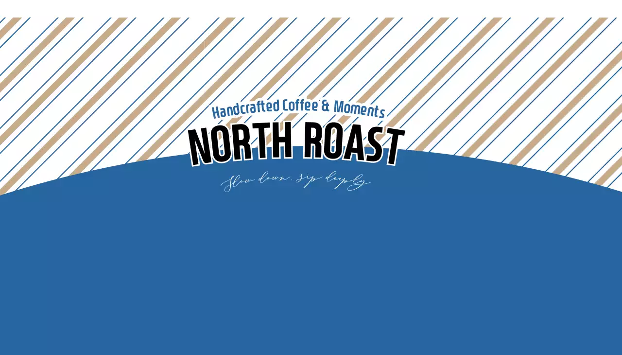 青 モダン コーヒー ロゴ パターン