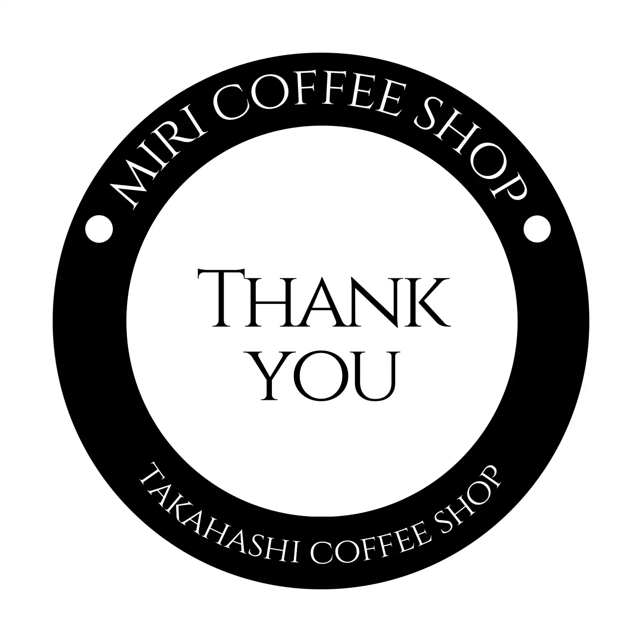 白黒 シンプル コーヒーショップ ラベル テキスト