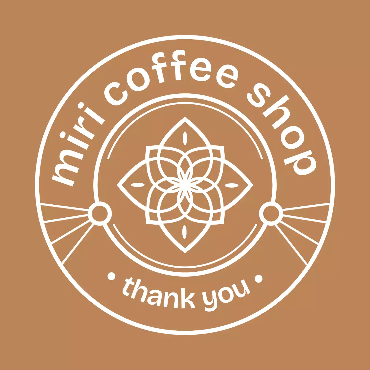 茶色 シンプル コーヒー ロゴ イラストテキスト