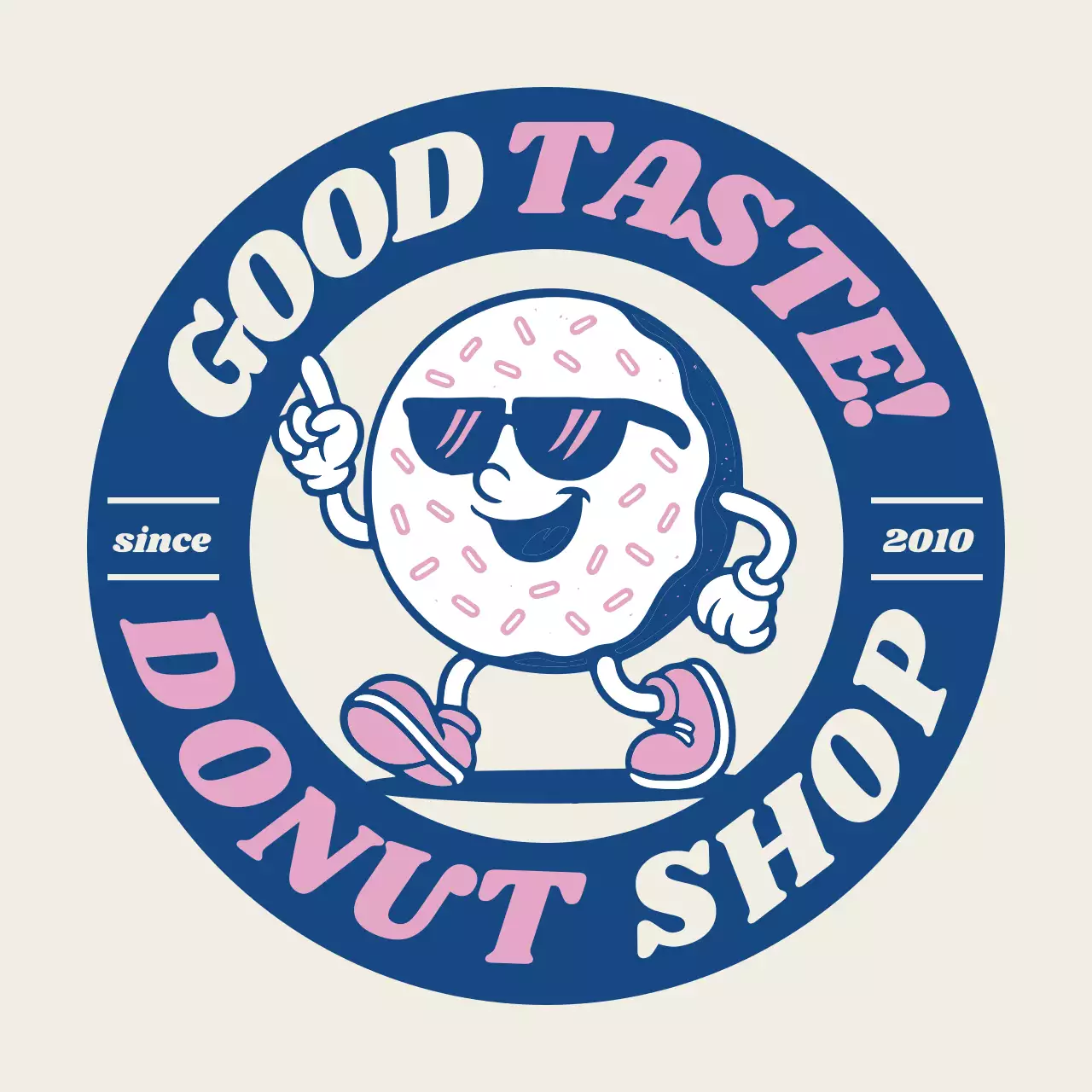 カラフル ポップ ドーナツ ロゴ キャラクター