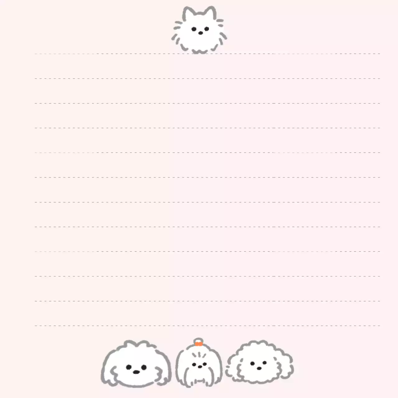 핑크 아기자기한 동물 메모지