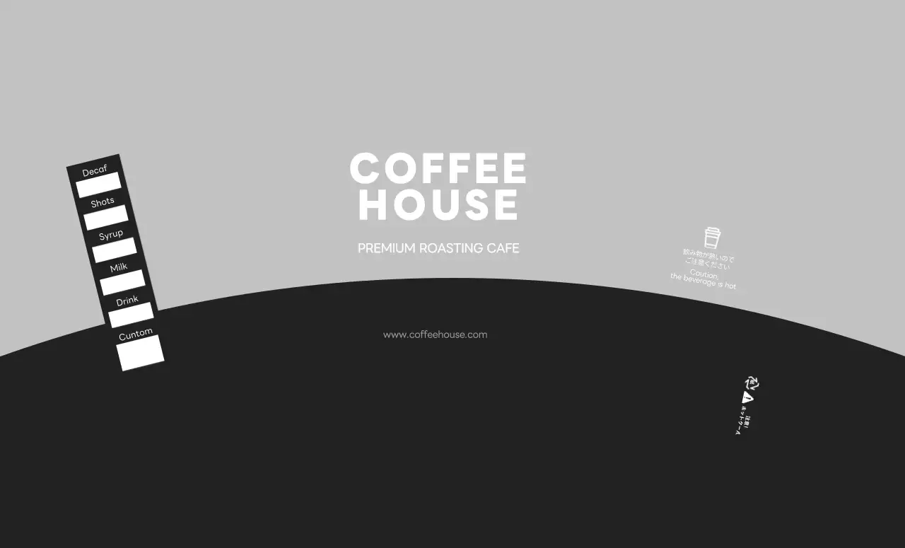 グレー シンプル カフェ ラベル