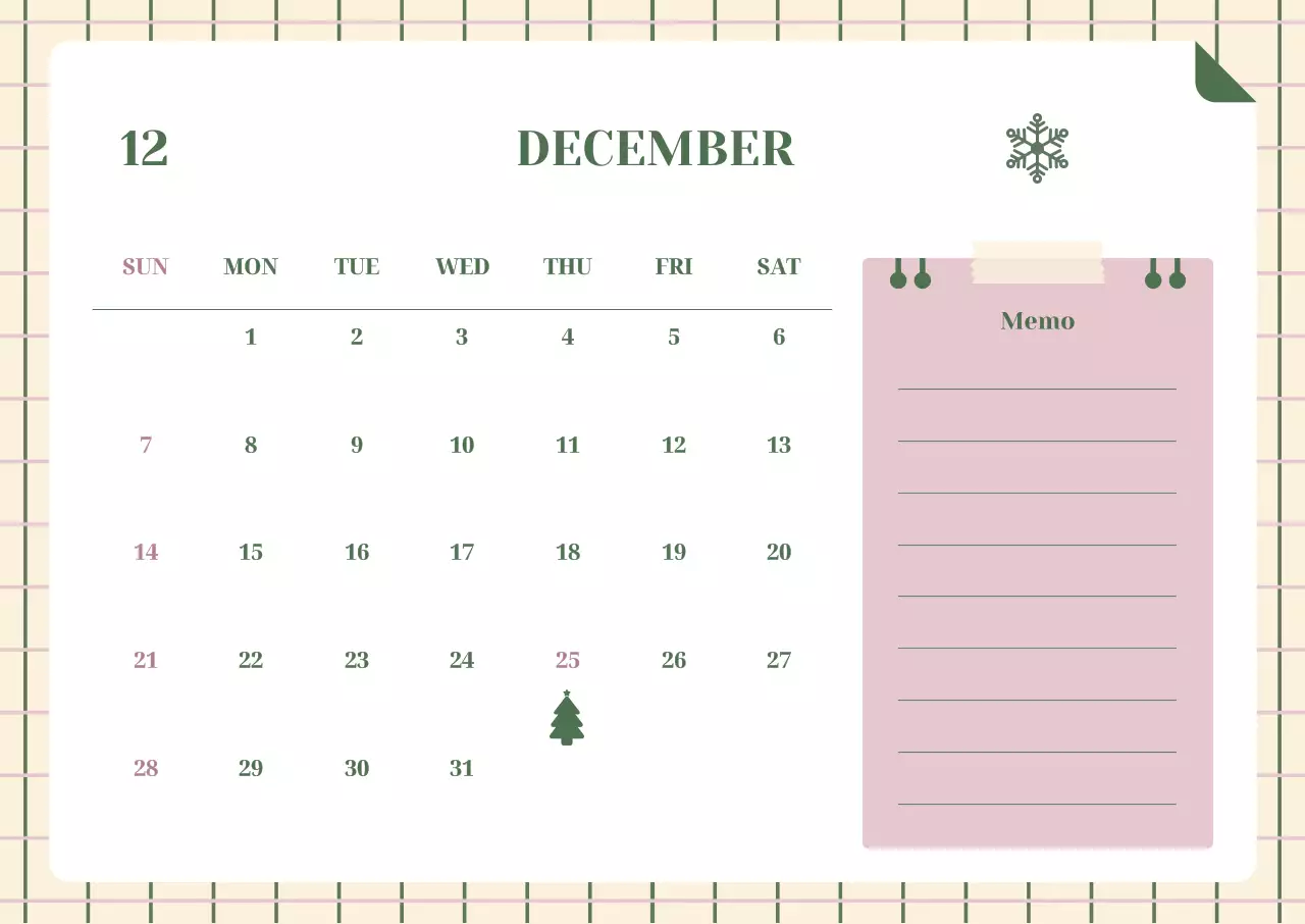 베이지 심플 12월 계획