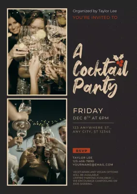 Christmas Cocktail Party Invitation Web Poster