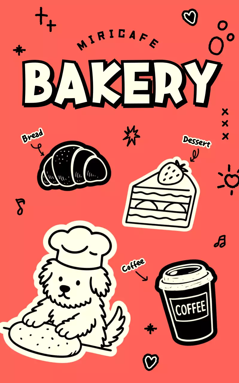 빨강 아기자기한 베이커리 홍보