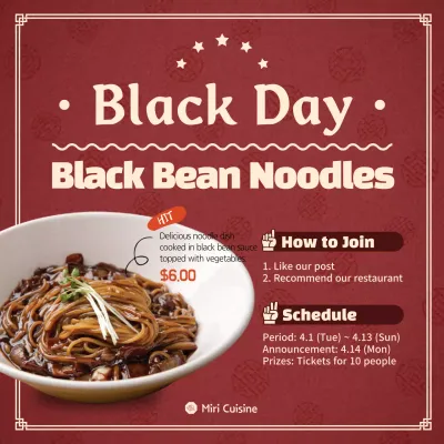 Maroon Traditional Noodles Promotion Instagram Post